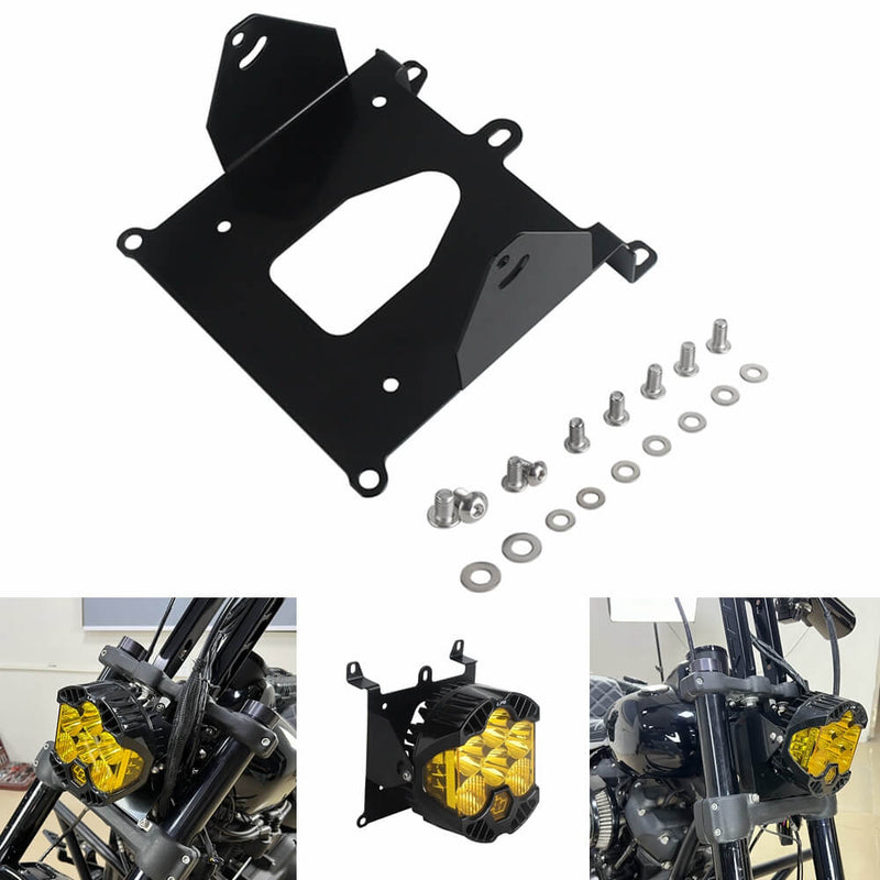 2018-2025 Harley Softail M8 Fat Bob 114 FXFB FXFBS Baja Designs LP6 Pro LED Auxiliary Light Lighting Bracket System Mounting Combo Kit - pazoma