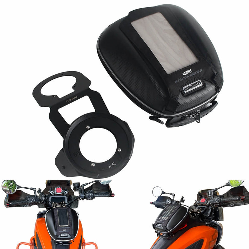 2021-2025 Harley Pan America 1250 Special RA1250 RA1250S CVO RA1250SE RA1250ST Tank Bag Tanklock Multi-Function Luggage + Flange - pazoma