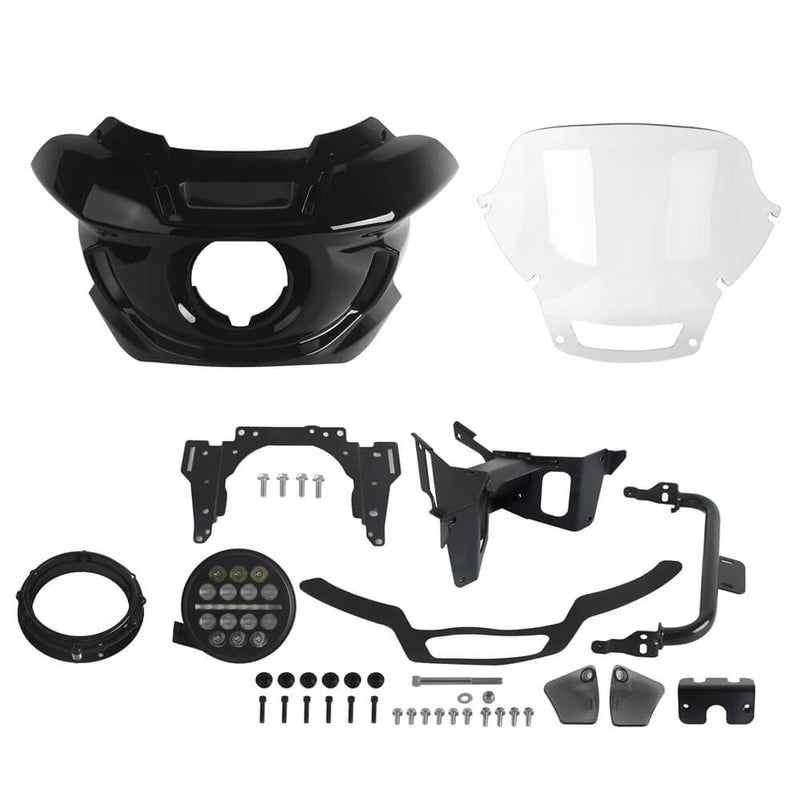 2022-2025 Harley M8 Softail Low Rider S 117 FXLRS ST Style Front Fairing W/Slim Line 5 3/4" LED Headlight Headlamp - pazoma