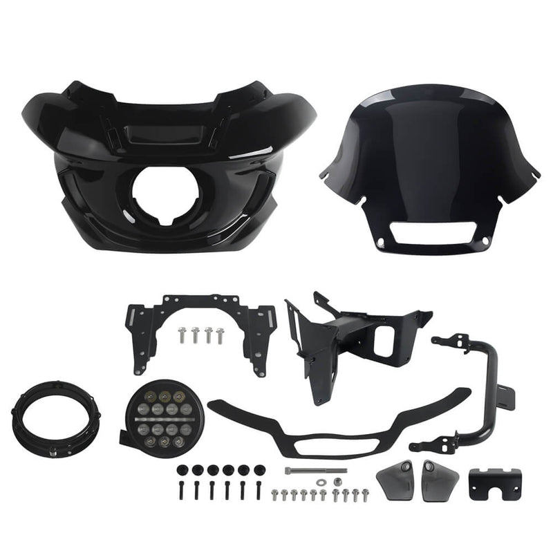 2022-2025 Harley M8 Softail Low Rider S 117 FXLRS ST Style Front Fairing W/Slim Line 5 3/4" LED Headlight Headlamp - pazoma