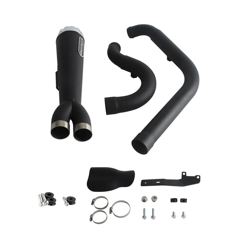 2 into 1 Big Bore Full Exhaust System Stainless Muffler For Harley M8 Softail Fat Street Bob Low Rider S ST Standard Slim FXFB '18-'25 - pazoma
