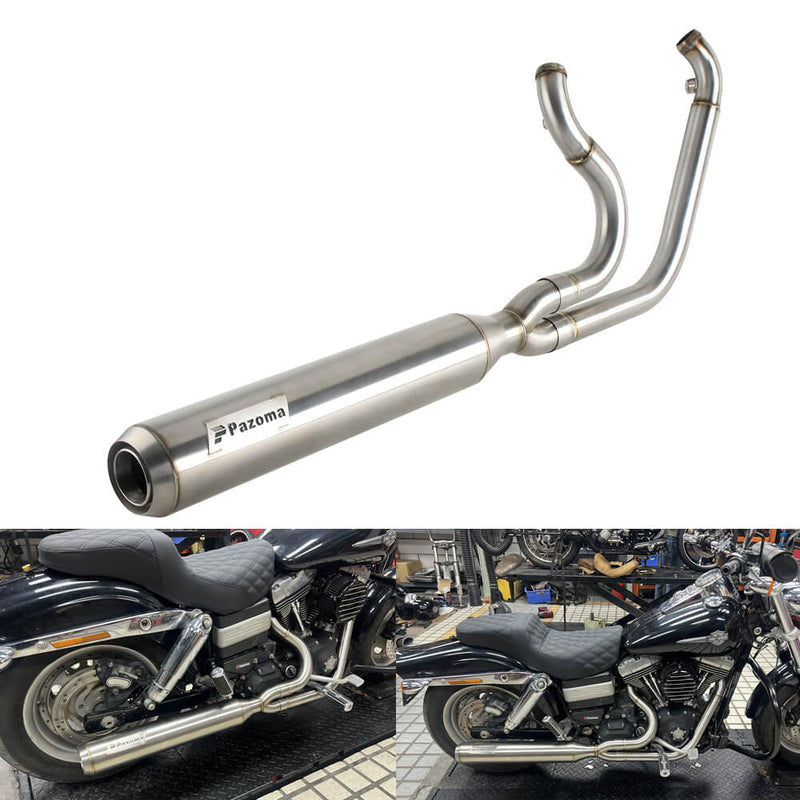 2 into 1 Full Length Exhaust System Stainless Steel Muffler For Harley Dyna Fat Bob FXDF Low Rider FXDL S Street Bob FXDB FXD 2006-2017