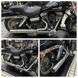 2 into 1 Full Length Exhaust System Stainless Steel Muffler For Harley Dyna Fat Bob FXDF Low Rider FXDL S Street Bob FXDB FXD 2006-2017