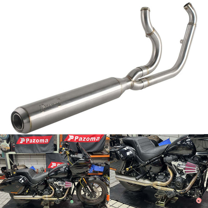 2 into 1 Full Length Exhaust System Stainless Steel Muffler For Harley Softail Low Rider S ST Fat Street Bob Standard Slim Deluxe FXLR 18-26