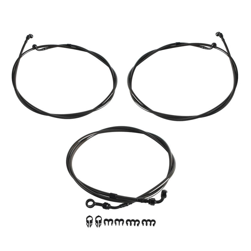 Extended Length Upper Lower Stainless Braided Brake Line For Harley Road Glide Special Ultra Limited CVO ST 15-23 - pazoma