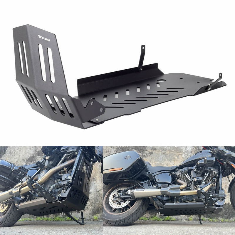 Aluminum Engine Guard Skid Plate Belly Pan Chassis Protection Cover For Harley Softail Low Rider S ST Sport Glide Standard Fat Boy Street Bob 18-2025 - pazoma