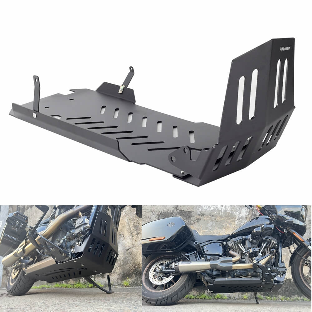 Harley Softail M8 Low Rider ST Standard Slim FXLRST FXBB FXST FLSL FLHC FXFB FXBR Aluminum Engine Guard Skid Plate Belly Pan Chassis Protection Cover