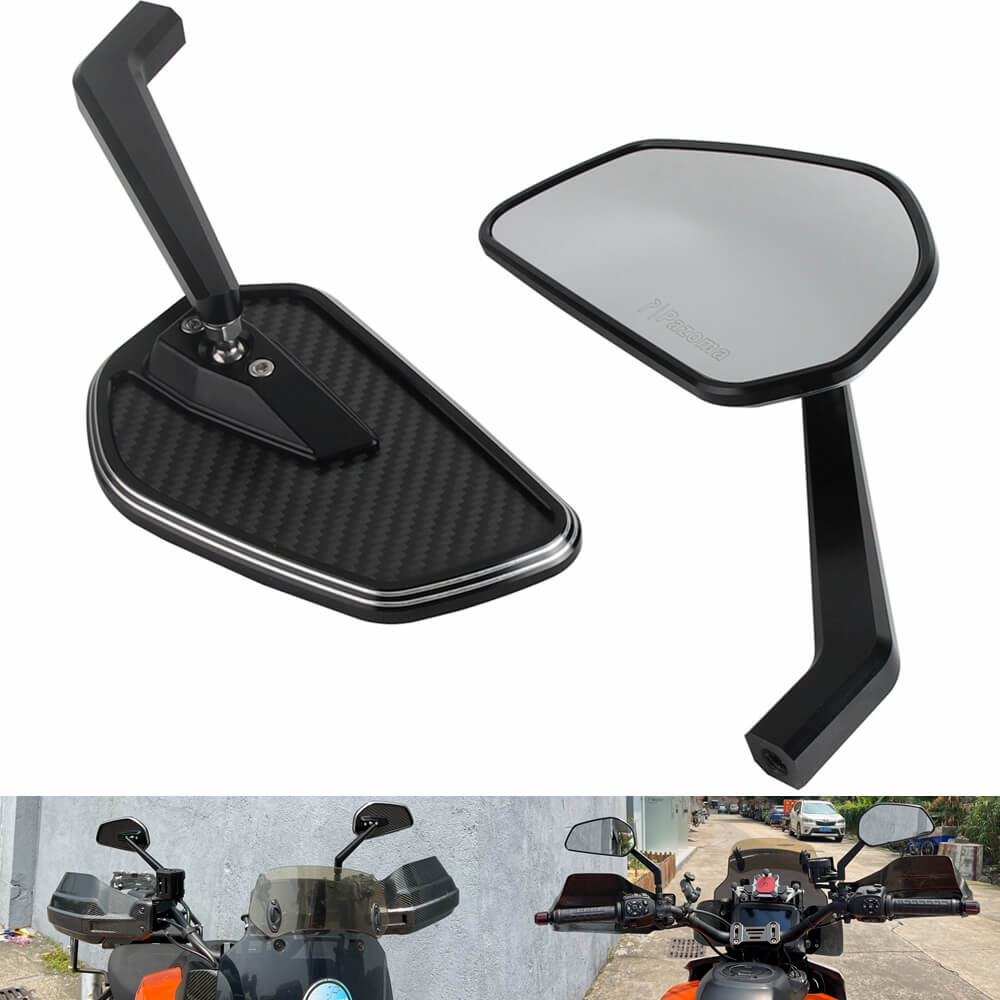 CNC Carbon Fiber Mirrors Rearview Side Mirror For Harley Pan CNC Carbon Fiber Mirrors Rearview Side Mirror For Harley Pan