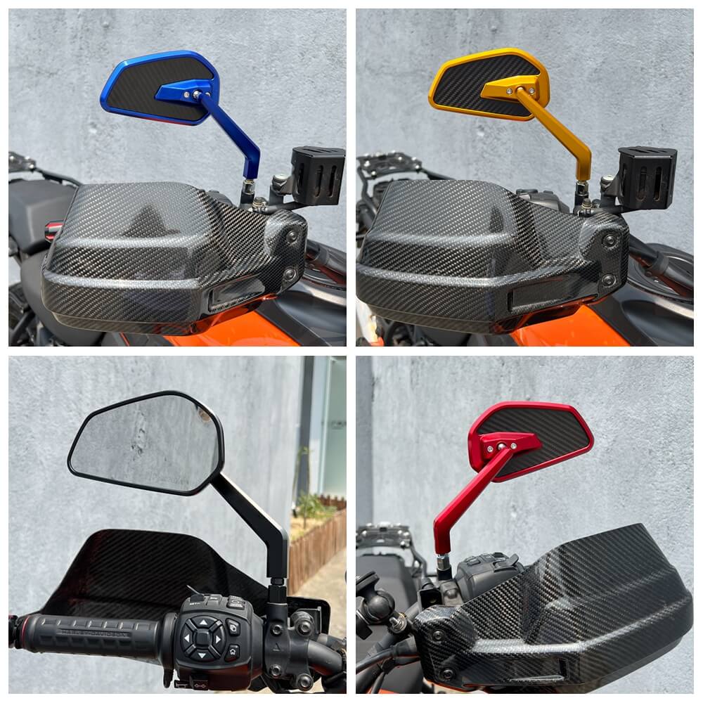 CNC Carbon Fiber Mirrors Rearview Side Mirror For Harley Pan