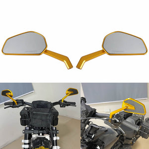 CNC Carbon Fiber Mirrors Rearview Side Mirror For Harley Softail Dyna FXR Street Bob Low Rider S ST Fat Bob Glide Club style - pazoma