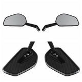 CNC Carbon Fiber Mirrors Rearview Side Mirror For 8mm 10mm Mirror Thread and Harley Davidson - pazoma