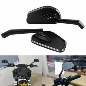 Club Style CNC Carbon Fiber Mirrors Rearview Side Mirror For Harley Street Road Glide Dyna Low Rider Super Glide Sportster XL T-Bars