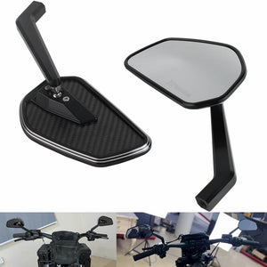 CNC Carbon Fiber Mirrors Rearview Side Mirror For Harley Touring Softail Dyna Sportster Street Bob Low Rider S Road King Fatboy XL883
