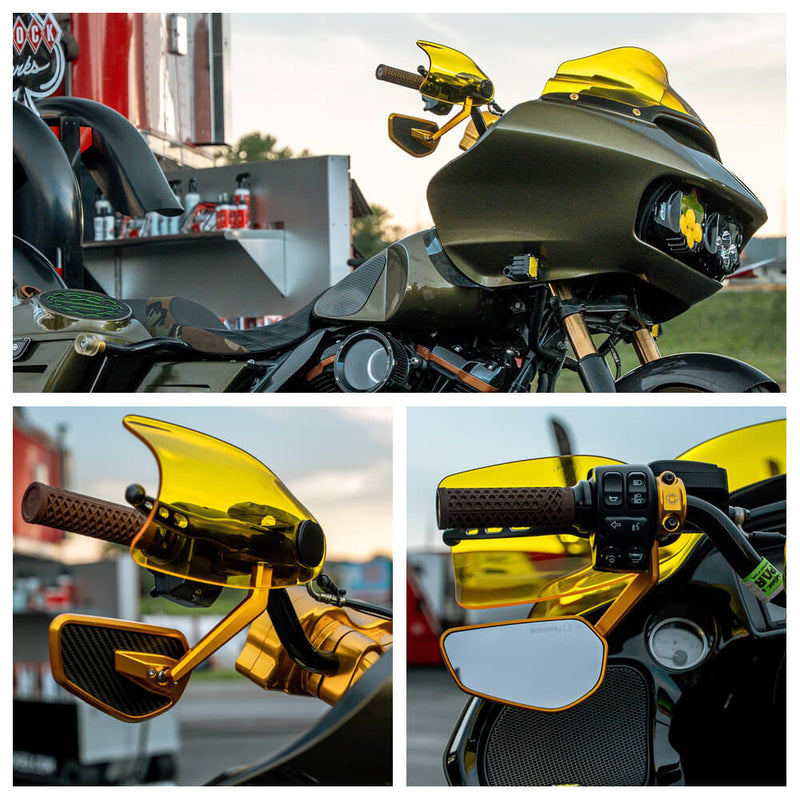 CNC Carbon Fiber Mirrors Rearview Side Mirror For 8mm 10mm Mirror Thread and Harley Davidson