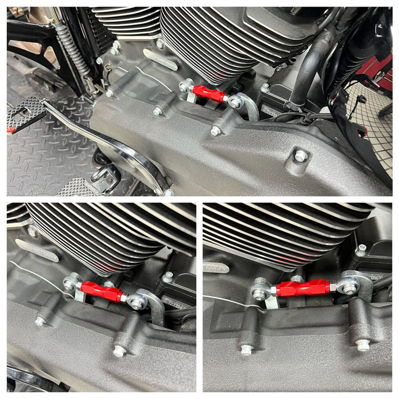 CNC Mid-Control Adjustable Shift Linkage Rod For Harley Davidson Softail M8 Dyna FXR - pazoma