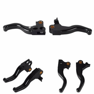 CNC Shorty Hand Control Lever Kit Brake Clutch Levers For Harley Dyna Convertible Fat Bob Low Rider Street Bob 1996-2017 - pazoma