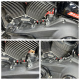 Carbon Fiber CNC Mid-Control Adjustable Shifter Linkage For Harley Softail Dyna FXR Low Rider FXLR S FXLRS ST FXLRST Street Bob FXBB Standard - pazoma