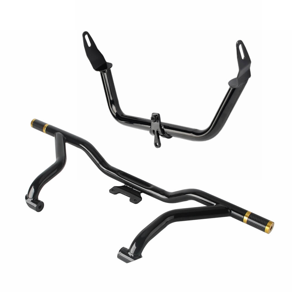 TCMT Chopped Engine Guard Crash Bar + Fairing Support For Harley Road Glide 2015–2023 Gloss Black