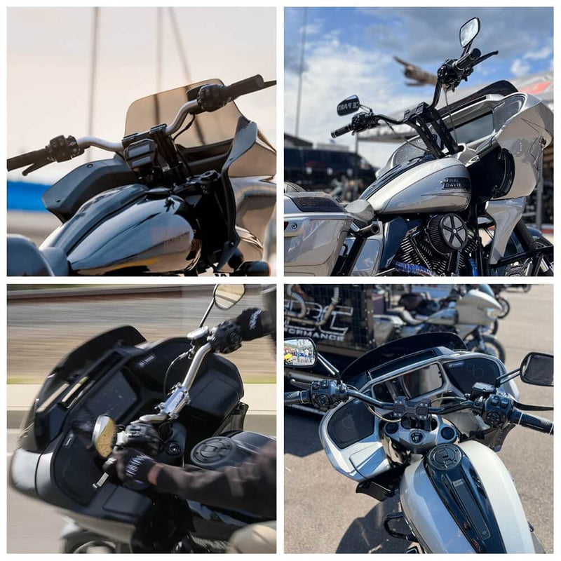 Club Style Moto Bars Stainless Performance Mid-Rise 1" Dia Handlebar For Harley Road Glide Street Glide Ultra ST CVO 2023.5-2025 - pazoma