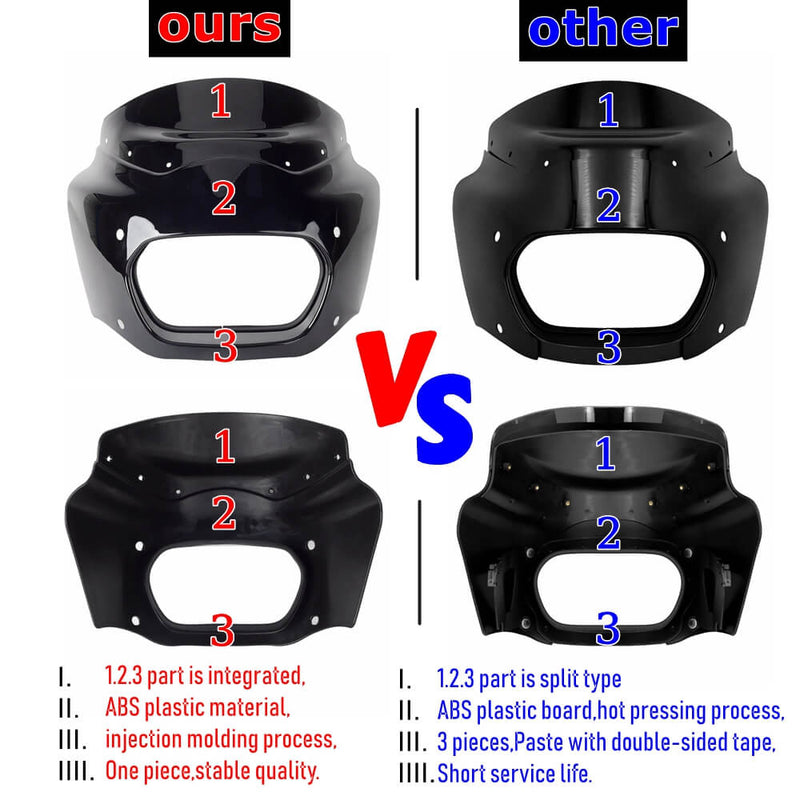 Club Style Front Headlight Fairing Lamp mask Cowl w/15" 11" Windshield For Harley Softail M8 Fat Bob 114 FXFB FXFBS 2018-2025 - pazoma