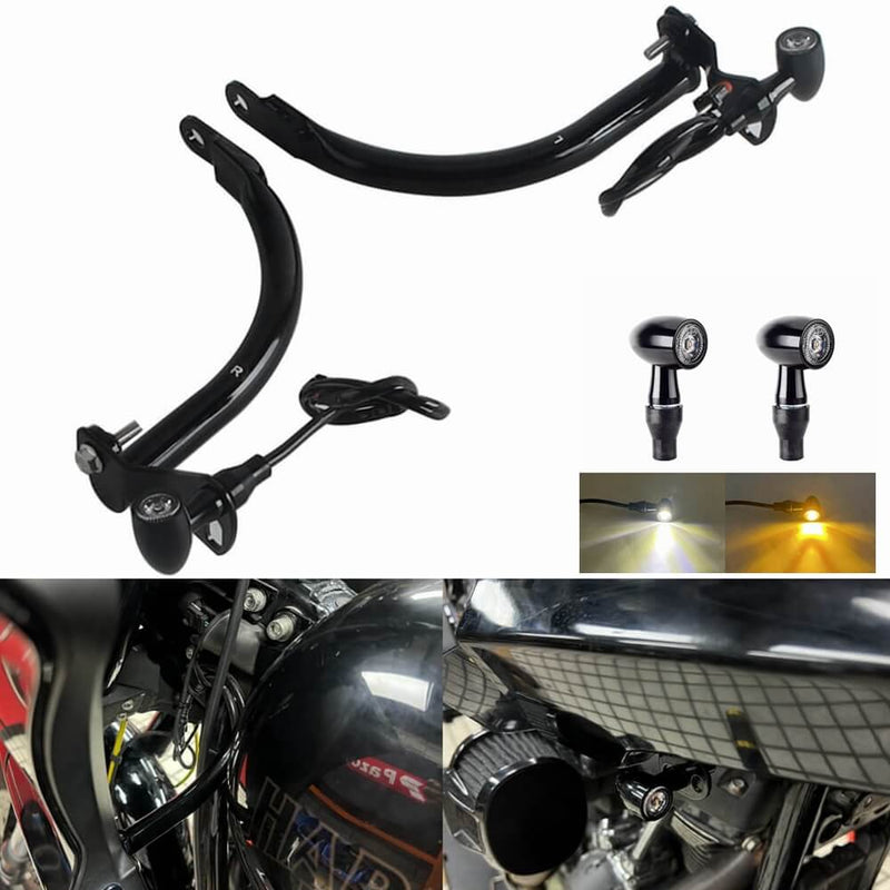 Concealed Design Harley FXLRST Fairing Support Kit For installation of Flat-Out Bar Mustache Crash Bar Traditional Engine Guards - pazoma
