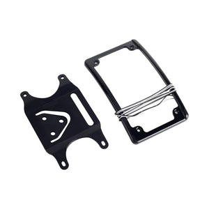 Curved Laydown License Plate Mount 3-bolt mounted Relocation Bracket with LED Frame For Harley FXLRST FXLRS FLHRC FLHCS FLHCS FLSTFSE FXDC XL - pazoma