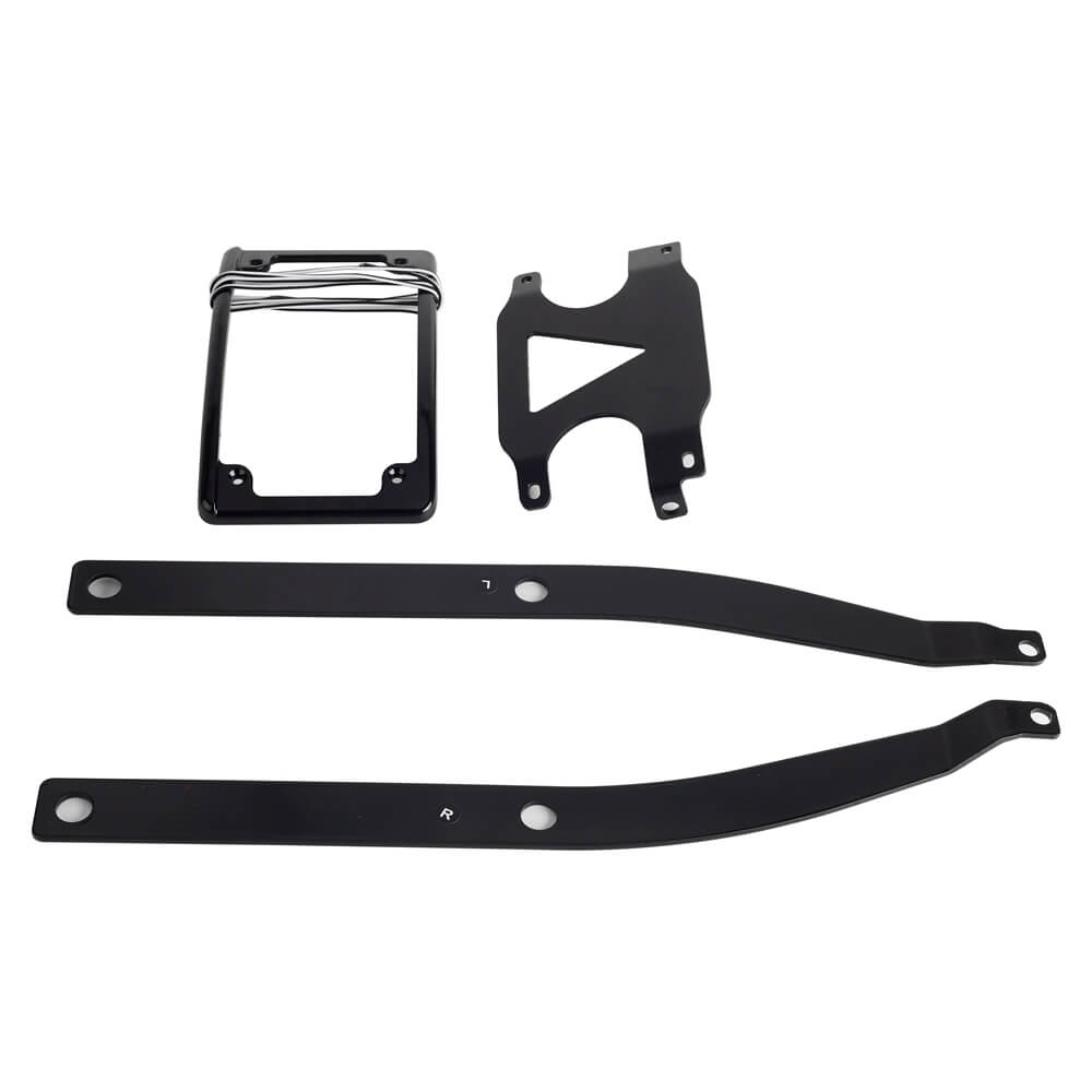 Curved Vertical License Plate Relocation Bracket For Honda RUCKUS 50 – All Years, Silver Aluminum