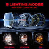 DOT Approved 5-3/4" 5.75 Inch LED Headlight For Harley Dyna Street Bob Super Wide Glide Low Rider Night Rod Train Softail Deuce Sportster Iron 883