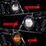 DOT Approved 5-3/4" 5.75 Inch LED Headlight For Harley Dyna Street Bob Super Wide Glide Low Rider Night Rod Train Softail Deuce Sportster Iron 883