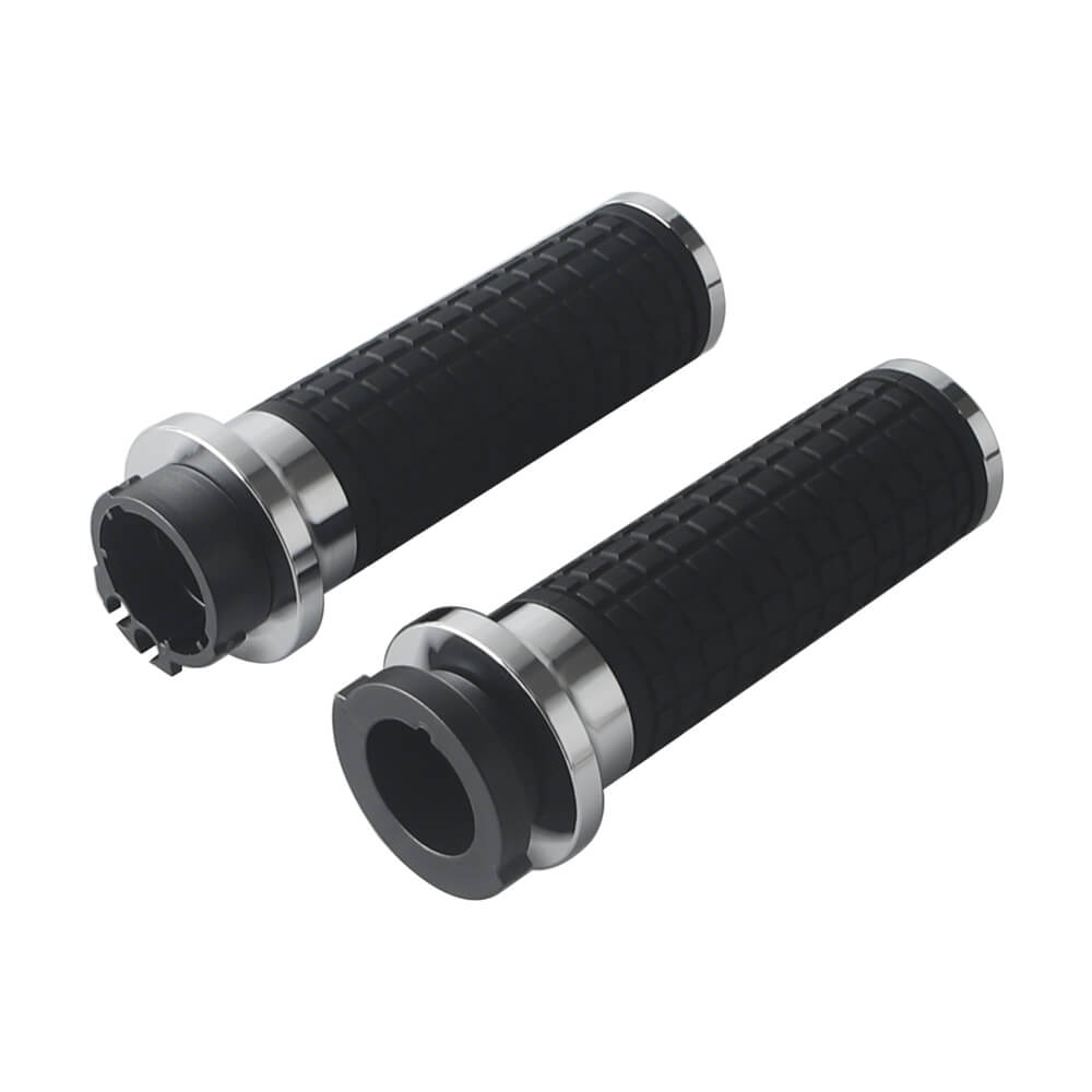 Dual Cable Throttle CNC Hand Grips for Harley ’02-’17 VRSC ’96-later XL ’08-’13 XR ’96-’17 Dyna ’95-’15 Softail ’96-’07 Touring