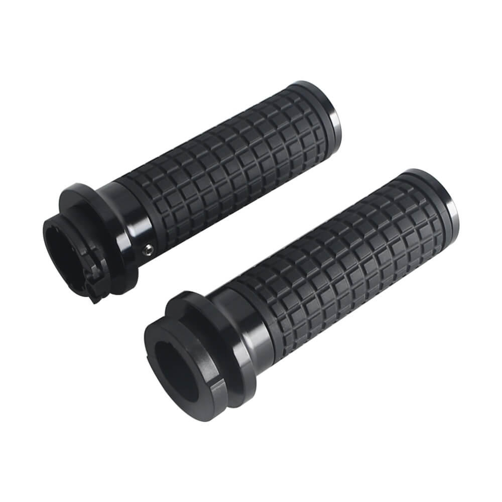 Dual Cable Throttle CNC Hand Grips for Harley ’02-’17 VRSC ’96-later XL ’08-’13 XR ’96-’17 Dyna ’95-’15 Softail ’96-’07 Touring