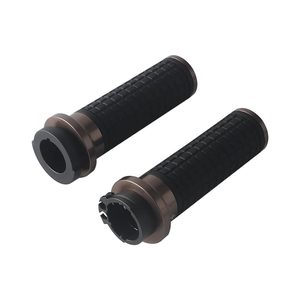Dual Cable Throttle CNC Hand Grips for Harley ’02-’17 VRSC ’96-later XL ’08-’13 XR ’96-’17 Dyna ’95-’15 Softail ’96-’07 Touring