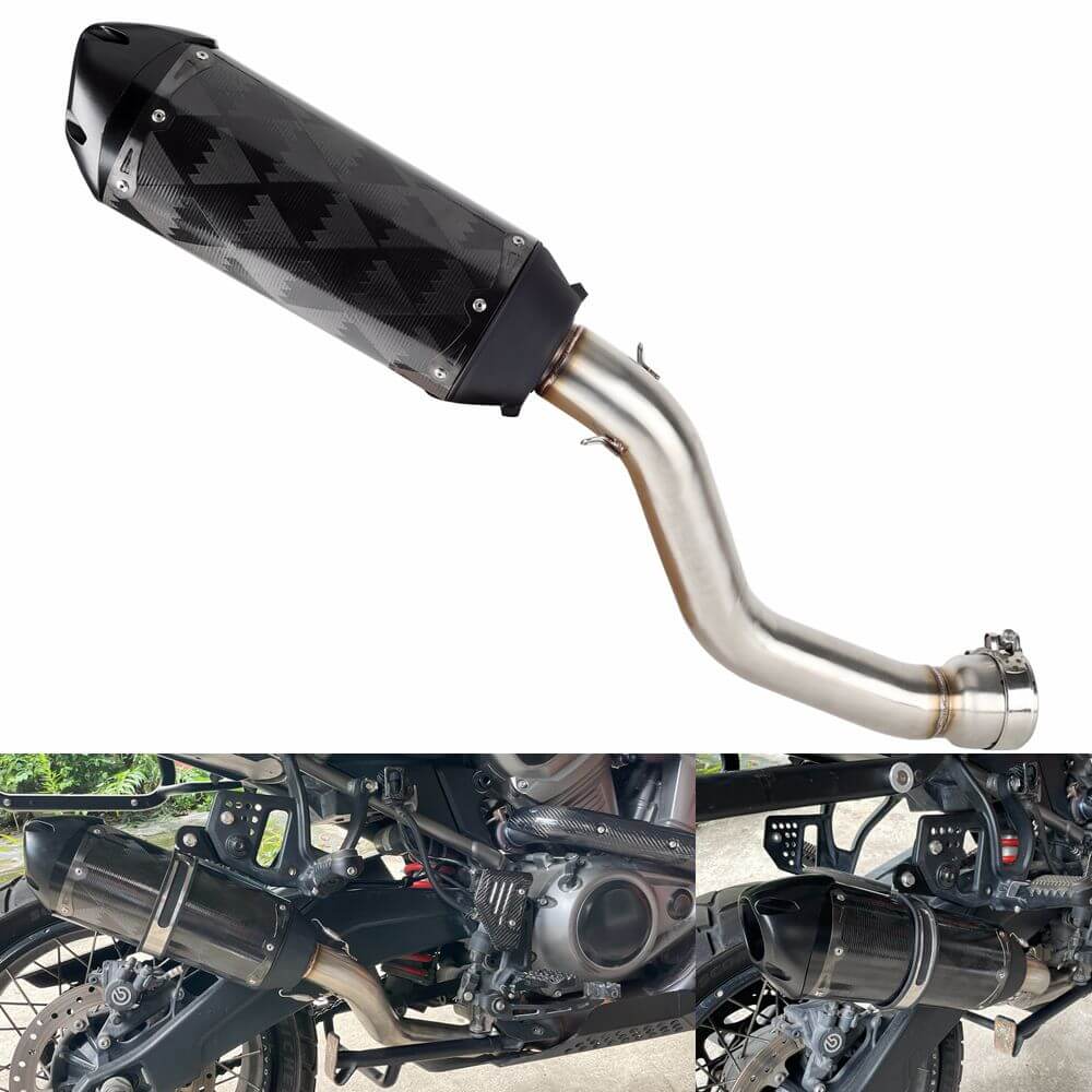 Carbon Fiber Street Cannon Muffler Slip-On Pipe Exhaust System For Harley Pan America 1250 Special RA1250S RA1250 2021-2023 - pazoma