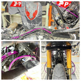 Extended Length Upper Lower Stainless Braided Brake Line For Harley Road Glide Special Ultra Limited CVO ST 15-23 - pazoma