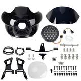 FXR Style Clubstyle Upper Lower Fairing W/7" LED Headlight For Harley Dyna FXDB FXDL FXDLS FXDLI FXDWG FXDC FXD FXDI 06-17 - pazoma