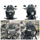 Harley M8 Softail Low Rider S 114 117 FXLRS Club Style Headlight Fairing w/11" Eye Shape Vented Windshield Headlight Relocation Block - pazoma