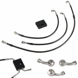 27" Front Extended Length Upper Lower Brake Line w/ABS For Harley Softail Low Rider ST S FXLRST Fat Bob FXFB FXDRS 14-15" Handlebar - pazoma