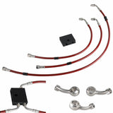 27" Front Extended Length Upper Lower Brake Line w/ABS For Harley Softail Low Rider ST S FXLRST Fat Bob FXFB FXDRS 14-15" Handlebar - pazoma