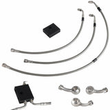 27" Front Extended Length Upper Lower Brake Line w/ABS For Harley Softail Low Rider ST S FXLRST Fat Bob FXFB FXDRS 14-15" Handlebar - pazoma