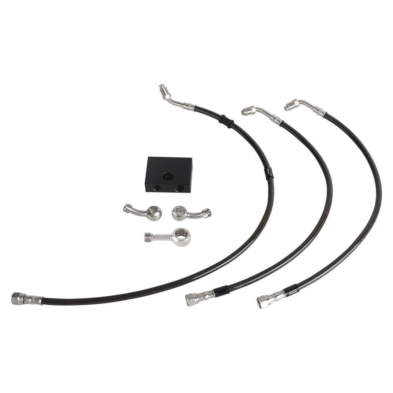 Extended Length Upper Lower Brake Line w/ABS Master Cylinder For Harley Softail Low Rider ST S Fat Bob FXDR - pazoma