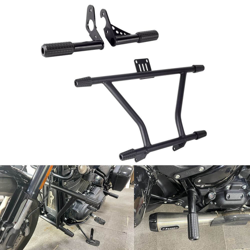 Front High 2 Step Crash Cage Bar Engine Guard Rear Passenger Frame Slider Highway Peg For Harley Softail M8 Low Rider ST 117 FXLRST - pazoma