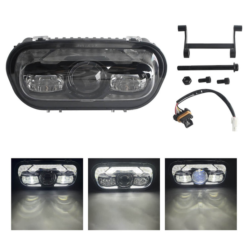 HD M8 Softail Fat Bob Style LED Headlight W/ Conversion Mount Extension Bracket Kit For Harley FXDF Dyna Fat Bob 2008-2017 - pazoma