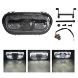 HD M8 Softail Fat Bob Style LED Headlight W/ Conversion Mount Extension Bracket Kit For Harley FXDF Dyna Fat Bob 2008-2017