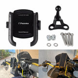 Handlebar Phone Carrier Mount Holder One-Touch Quick Lock Stand Support 360 Rotation Bracket For Harley Dyna Softail Touring Trike