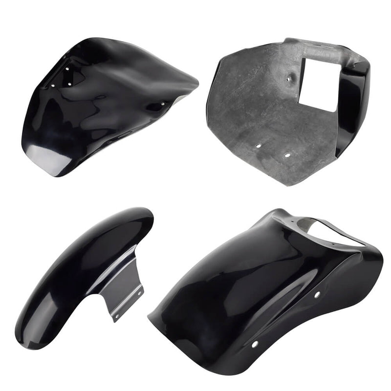 GRP FRP Glass Fibre Shorty Front Fender Rear Fender Seat Plate Chin Fairing For Harley Nightster 975 RH975 2022-2025 Black Gelcoat - pazoma