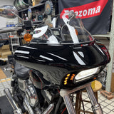 Harley Dyna Low Rider Street Bob Super Glide Club Style Headlight Shark Fairing Front Mask w/LED Headlamp DRL Turn Signal Kit