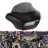 Harley Dyna Low Rider Street Bob Super Glide Club Style Headlight Shark Fairing Front Mask w/LED Headlamp DRL Turn Signal Kit