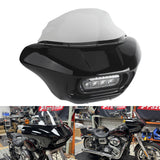 Harley Dyna Low Rider Street Bob Super Glide Club Style Headlight Shark Fairing Front Mask w/LED Headlamp DRL Turn Signal Kit