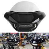Harley Dyna Low Rider Street Bob Super Glide Club Style Headlight Shark Fairing Front Mask w/LED Headlamp DRL Turn Signal Kit