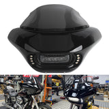 Harley Dyna Low Rider Street Bob Super Glide Club Style Headlight Shark Fairing Front Mask w/LED Headlamp DRL Turn Signal Kit